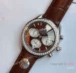 High Quality Replica OMEGA Speedmaster Different Colors strap Different Colors Face Dial White Diamonds Ceramic Bezel Lady Watch 38mm